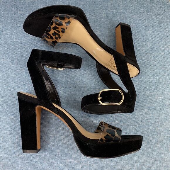 Vince Camuto Cheetah Print High Heel Sandals Size 6.5 - Picture 5 of 9